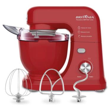 Imagem de Batedeira Planetária Britânia BBP700V Turbo Vermelho 700W 4L, 110V