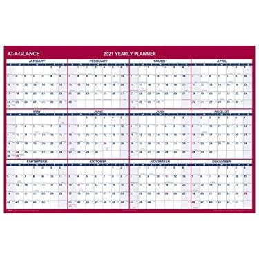 Imagem de Calendário apagável 2021, planejador de parede apagável a seco da AT-A-GLANCE, 122 cm x 81 cm, Jumbo, vertical/horizontal, reversível (PM3262821)