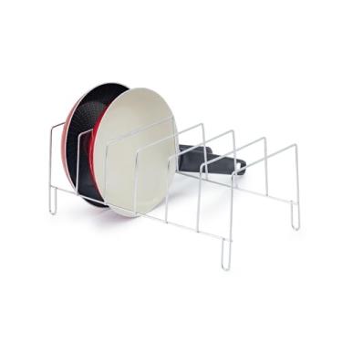 Imagem de Organizador Armário de Cozinha Porta Tampas Travessas Frigideiras Formas Suporte Cromado