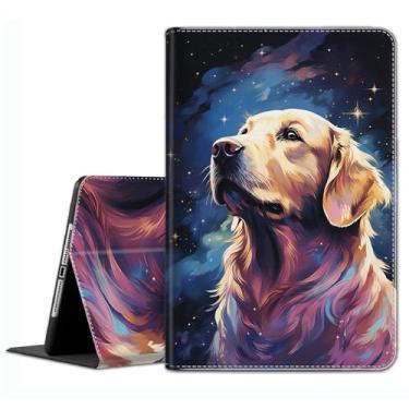 Imagem de Capa para Samsung Galaxy Tab S10 Plus 2024/ S9 Plus / S9 FE Plus 5G 12,4 polegadas 2023 - Capa fina com hibernar/despertar automático para Galaxy Tablet S10+ 12,4 polegadas, Golden Retriever Dog