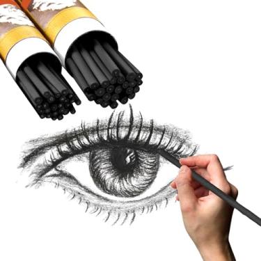 Imagem de XONYOOM 50 palitos de carvão para desenho, lápis de carvão (4-5 mm, 5-7 mm)