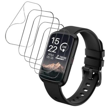 Imagem de Ranyi [Pacote com 5] para QVEQ Band 3 / Bestinn H80 / Mindrose H80 / RUIMEN L2B Protetor de tela de rastreador de fitness de 1,4 polegadas, HD transparente cobertura total, antiarranhões, sem bolhas