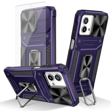 Imagem de Asuwish Capa de celular para Motorola Moto G Stylus 5G 2023 com capa deslizante para câmera de vidro temperado, suporte de anel, resistente, protetor de celular GStylus G5 XT2317DL XT2315-5, feminino