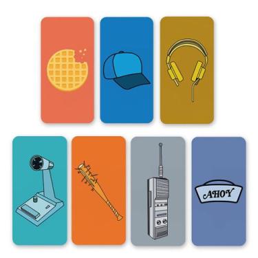 Imagem de 7 Imãs Itens Marcantes Stranger Things Minimalista 6x12cm - M-Planner