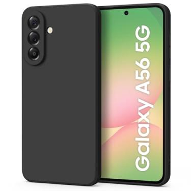 Imagem de AK Capa para Samsung Galaxy A56 5G, capa protetora completa de silicone líquido elegante para Samsung Galaxy A56 5G (preto)
