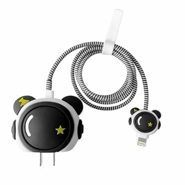 Imagem de Capa protetora com design 3D de desenho animado compatível apenas com carregador adaptador de alimentação USB-C para Samsung Galaxy 25W; capa de cabo de dados tipo C com desenho fofo para carregador