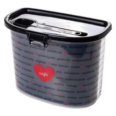 Imagem de Pote Plastico Porta Cafe C/Colher Dec. 1,5L - PLASUTIL
