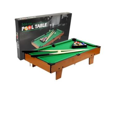 Imagem de HEYBALL Mini mesa de bilhar para crianças, mesa de sinuca interna com tacos, bolas e acessórios, conjunto de jogo de sinuca de mesa de madeira para crianças, jogo de interação pai-filho 69 cm perna