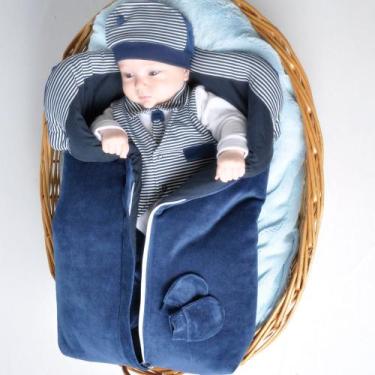 Imagem de Saída de Maternidade Menino Felipe com Porta Bebê 04 Peças - Amora Bab