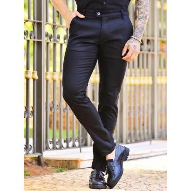 Imagem de Calça Alfaiataria Masculina Skinny Sarja Premium Elegante Moderna Conf