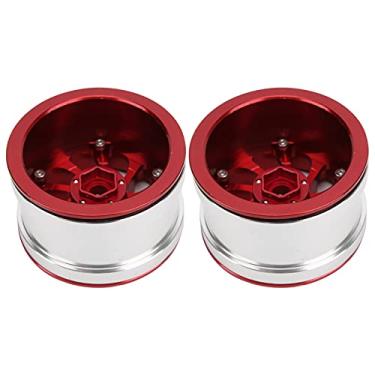 Imagem de Acessórios para carro RC, aro da roda do carro RC Beadlock Carros RC sobre esteiras com bloqueio para 1/10 RC carro para esportes(vermelho)