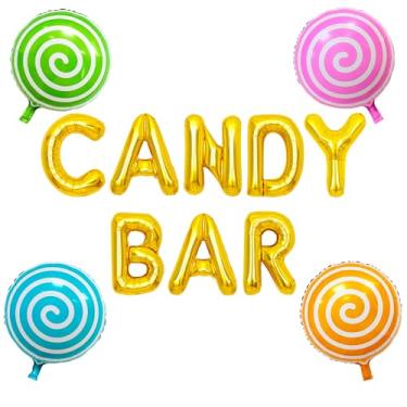 Imagem de Balões de barra de doces, banner, decoração de pirulito, balão para doces Candyland, aniversário, chá de bebê, casamento, festa de noivado