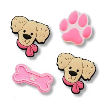 Imagem de TCHARIRY Pingentes de sapato de pastor alemão - pingentes de decoração de cachorro pastor alemão fofo presente para meninos, crianças, adolescentes e adultos - conjunto de 4, One Size, Plástico, Sem