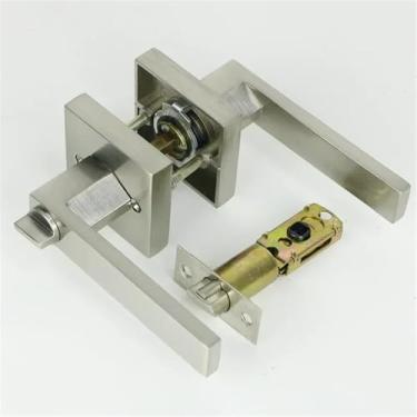 Imagem de Fechadura de três hastes para serviço pesado, maçaneta de porta em liga de alumínio, apoio de braço interno para quarto,