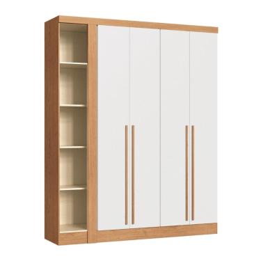 Imagem de Módulo Guarda-roupa de Canto 4 Portas 2 Gavetas Infinity Cedro/Branco Line