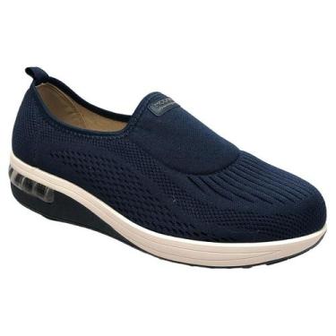Imagem de Tênis Modare Anabela Slip On Ultra Conforto Com Amortecedor, Marinho, 