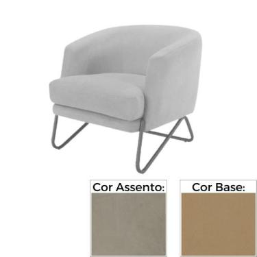 Imagem de Poltrona MH-3788 Herval Base Metal Laca Fosca Bronze Metalizado Assent