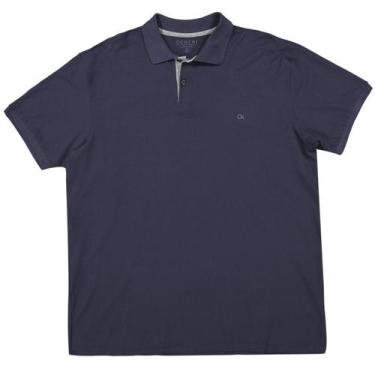Imagem de Camiseta Masculina Polo Plus Size Ogochi 007000009, Marinho, G1