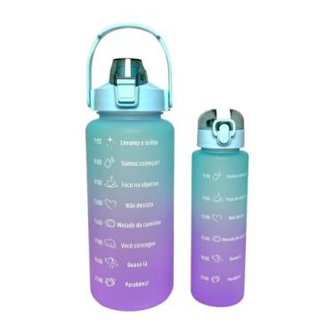Imagem de Kit C/2 Garrafa De Água Incentivo Fitness Degradê 2L + 700ml - TOP ÚTI