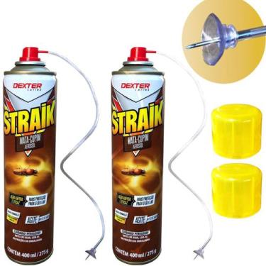 Imagem de 2 Mata Cupim Madeira Porta Aerosol Straik C/ Aplicador 400ml Dexter La