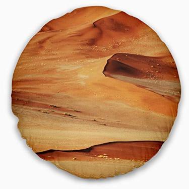 Imagem de Decoração de parede com paisagem de deserto de areia marrom bonita da Designart, sala de estar, sofá, almofada + capa de almofada impressa em ambos os lados 50 cm