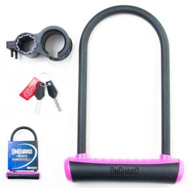 Imagem de Cadeado Onguard Trava U-Lock Neons 8153 Preto/Rosa