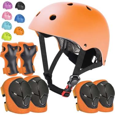 Imagem de Conjunto de capacetes de bicicleta infantil ajustável para crianças de 3 a 15 anos de idade, crianças, meninos, meninas, jovens, esportes, ciclismo, skate, futebol, patins, patins, patins, patins