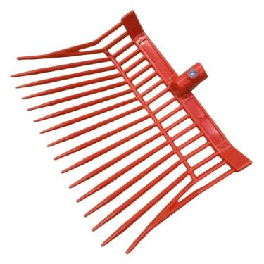 Imagem de WeiLaiKeQi Cabeça de Substituição para Garfo de Esterco de Cavalo, Equipamento Reutilizável para Ancinho de Esterco de Cavalo com Dentes Angulares para Ervas Dan, Vermelho, Tamanho real