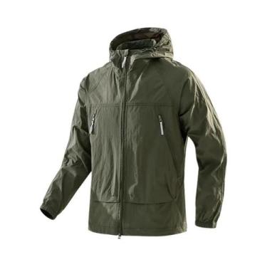 Imagem de Jaqueta Corta-vento Masculina Com Capuz UPF50+, Ultraleve, Com Zíper, 
