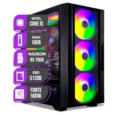 Imagem de PC Gamer Mancer, Intel i5-10400F, RX 7600 8GB, 16GB DDR4, SSD M.2 512GB, Fonte 500W 80 Plus