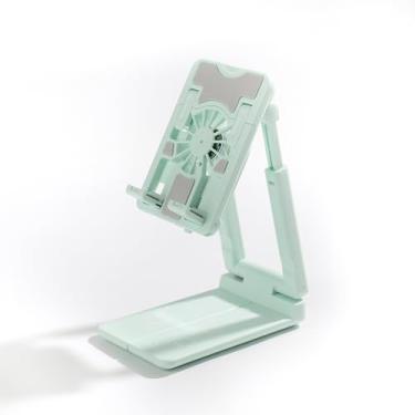 Imagem de ZLYLVRC Suporte de telefone multifuncional 3 em 1, ventilador de resfriamento portátil, suporte de telefone ajustável e gimbal de selfie, suporte dobrável universal para smartphones (preto/verde/rosa