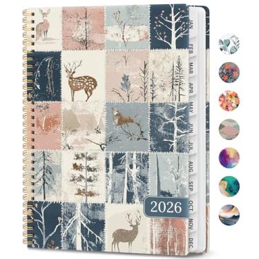 Imagem de Agenda 2026, agenda semanal e mensal, janeiro de 2026 a dezembro de 2026, agenda espiral de capa dura com abas mensais, páginas de notas, perfeito para mulheres e homens, A4 (21,6 cm x 28 cm) - veado