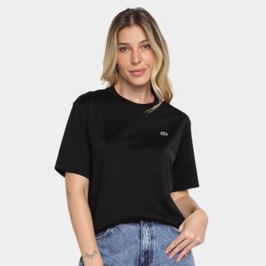 Imagem de Camiseta Lacoste Casual Feminina, Preto, GG