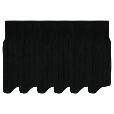 Imagem de Kit 6 Pares De Meia Social Cano Longo Canelada Mash Algodão Cotton, Pr