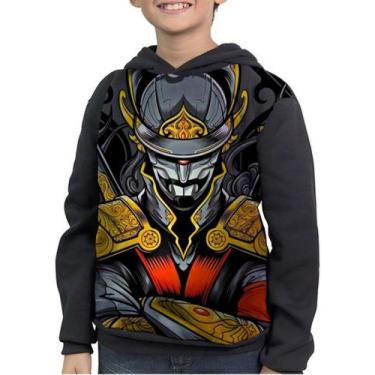 Imagem de Casaco Moletom Infantil Armadura Ninja Samurai - smoke, Preto, 2