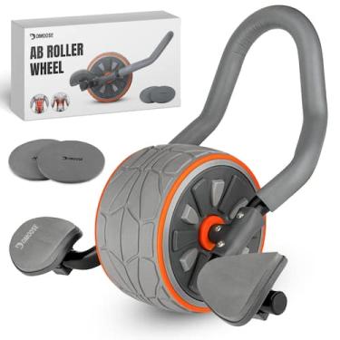 Imagem de Ab Roller Wheel DMoose Fitness com suporte de cotovelo e 2 joelheiras