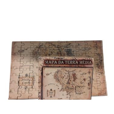 Imagem de Quebra-cabeça Puzzle Mapa Terra Média de 80 peças MDF