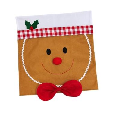 Imagem de Fenteer Capa de cadeira de Natal, protetor de costas, capa de encosto de cadeira de escritório à prova de poeira, para dormitório, bar, comemoração, Gravata Borboleta Vermelha