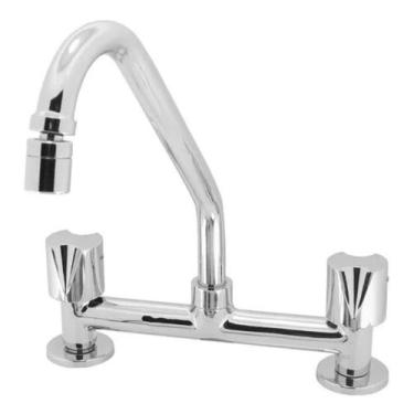 Imagem de Torneira Misturador Cozinha Mesa Articulável Cromado 1/4 De Volta - Sh
