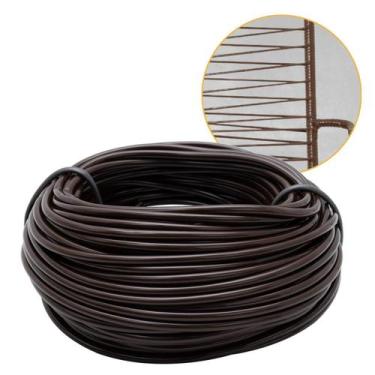 Imagem de Fio Plástico Cordão Marrom Espaguete Enrola Cadeira Rolo 1kg - Itagold