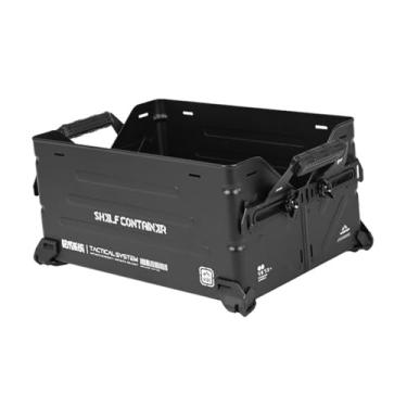 Imagem de Base Tática de Caixa Aberta, Fácil de Montar Caixa de Armazenamento de Alumínio Multifuncional Ao Ar Livre Com Hastes Magnéticas, Saco de (Preto)