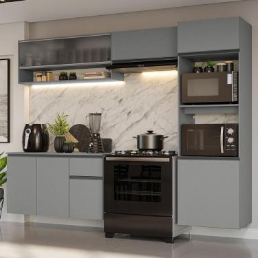 Imagem de Armário De Cozinha Completa Suspenso 260cm 11 Cinza