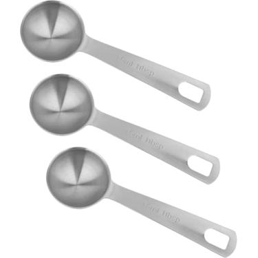 Imagem de 3un. Colheres Medidoras de Aço Inoxidável, Colher Chá 1/3 Sopa 15 ML | 5 CC Colher Medidora Única com Cabo Longo para Ingredientes Cozinha Chá Sopa
