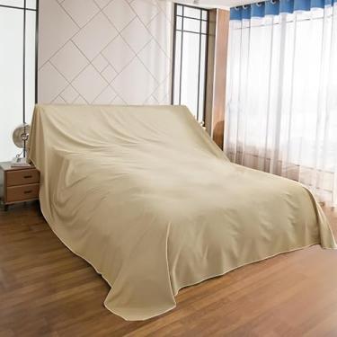 Imagem de SXYMTSW Pano de proteção contra poeira de móveis, capa de cinza respirável para casa, capa de poeira leve, para sofá, cadeira, cama, armário (tamanho: 120 x 200 cm (47,2 x 78,7 polegadas), cor: cáqui)