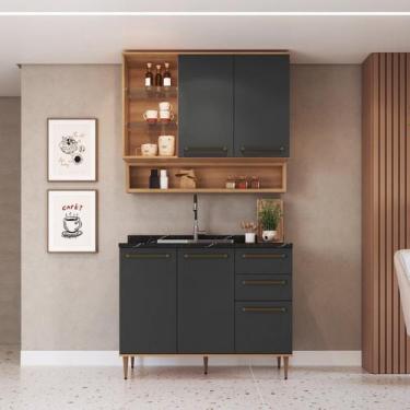 Imagem de Cozinha Compacta 3 Peças com Nicho Decorativo Isabelle - Delmarco Móve