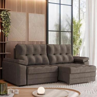 Imagem de Sofá Retrátil e Reclinável 3 Lugares 250cm Danlí Espresso Móveis