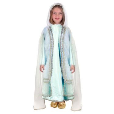 Imagem de Fantasia Virgem Maria Luxo Infantil Teatro Bíblico Natalino - Fantasia