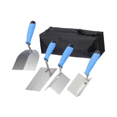 Imagem de Generic Conjunto de 4 Colheres de Pedreiro E Desempenadeira para Trabalhos de Construção em Concreto E Rejunte.