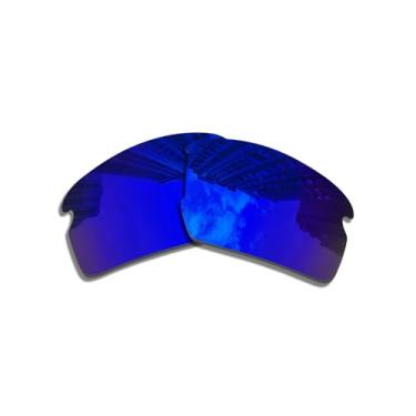 Imagem de Lentes de reposição para óculos de sol Oakley Flak 2.0 Aisa fit 9271/polarizadas de 1,5 mm/fácil de instalar, Azul escuro, 61.7*37.5mm