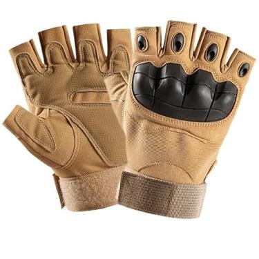Imagem de 1 par de luvas táticas para homens, com tela sensível ao toque, para esportes, motocicleta, ciclismo, airsoft, paintball, caça, caminhadas, acampamento, escalada, cor de areia, BZ8